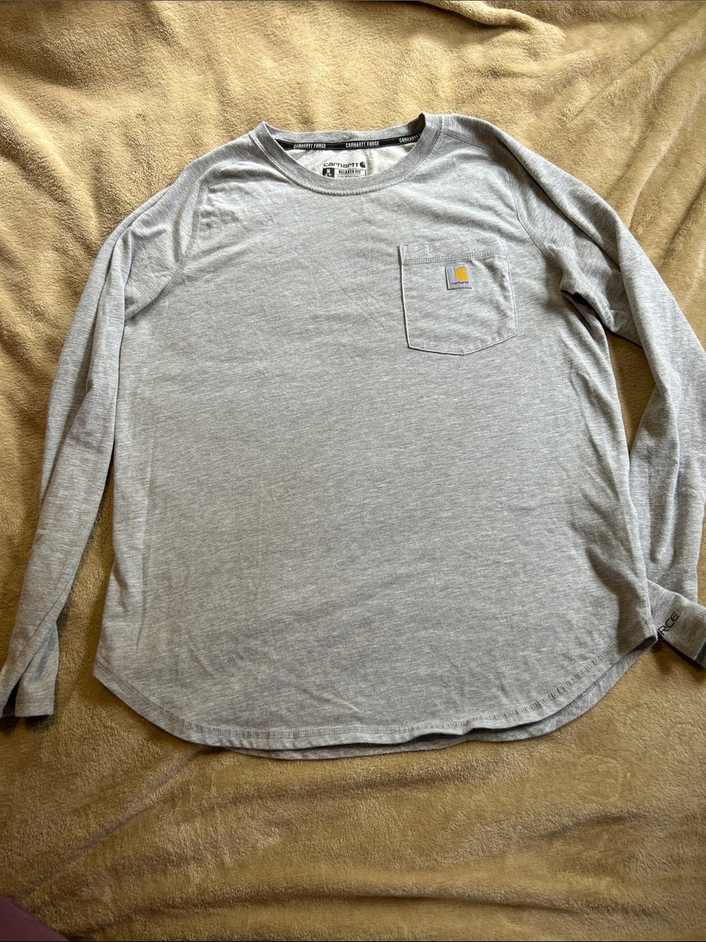 Carhartt Light Heather Gray Long-Sleeve Pocket Tee